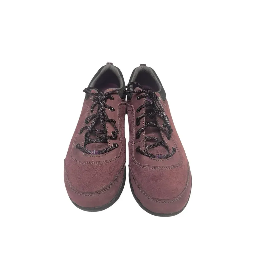 Eddie Bauer Hiking Shoes Womens 9 Purple Suede‎ Leather Trail Low Lace Up